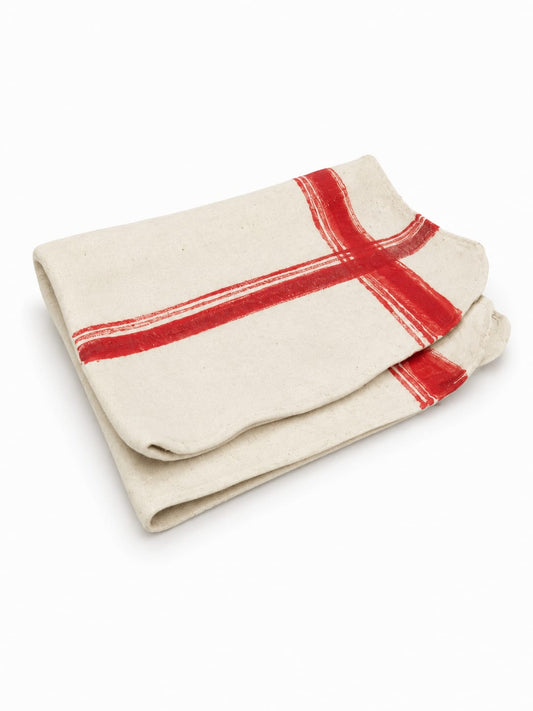 Handcrafted Ceramic "Folded Towel" Spoon Rest - Rustic Red Stripe and Black and sea green stripe