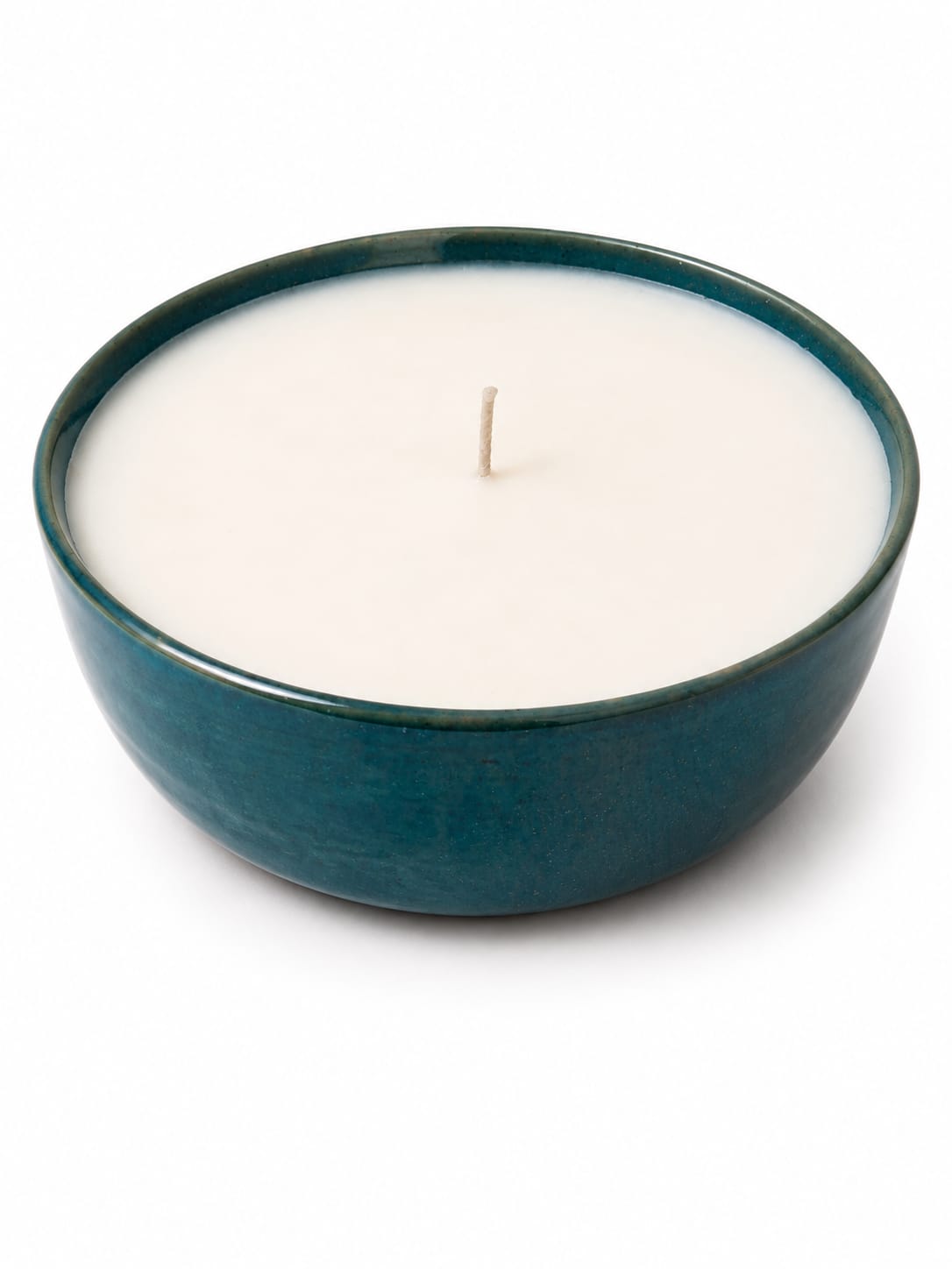 Handcrafted Ceramic Bowl Candle - Mustard Yellow, Purple and White, Green, and blue