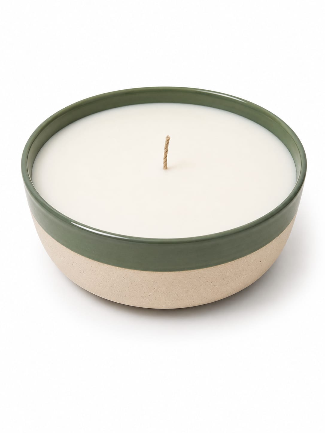 Handcrafted Ceramic Bowl Candle - Mustard Yellow, Purple and White, Green, and blue
